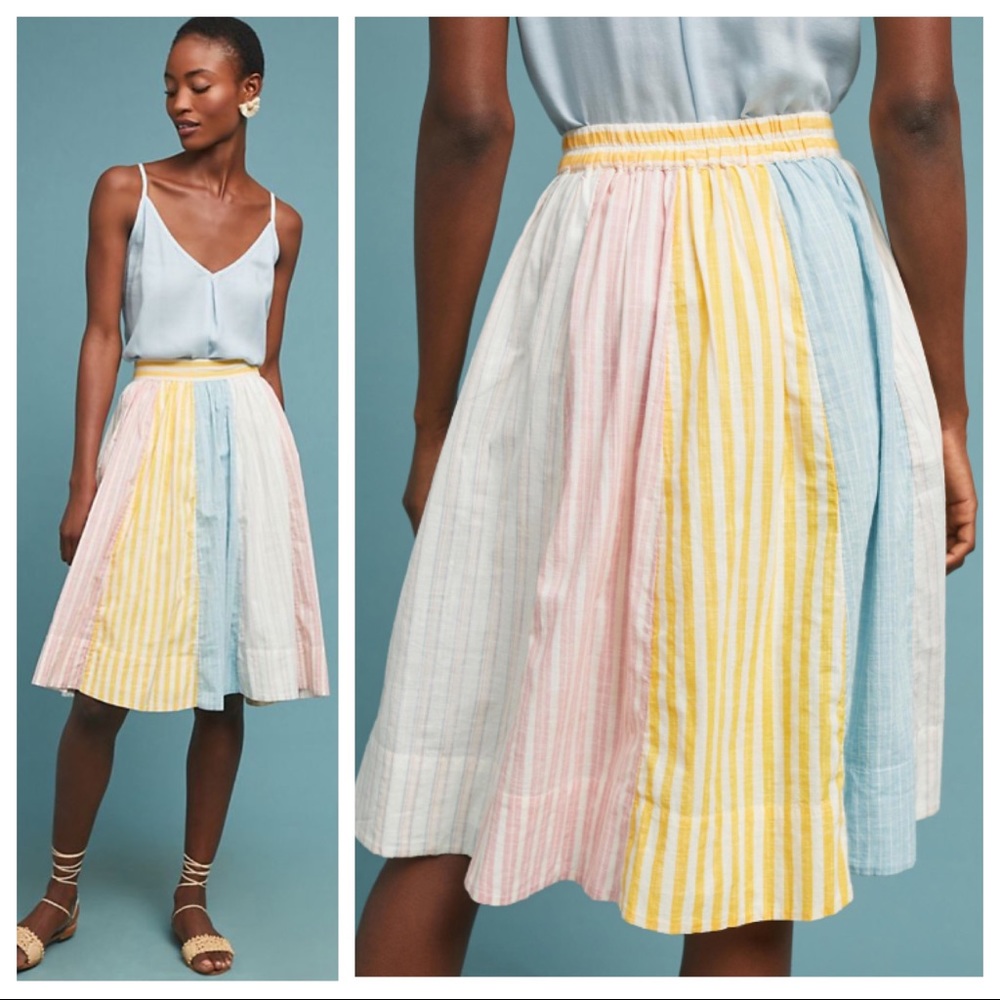 🆕NWT Anthropologie rare pastel full midi skirt